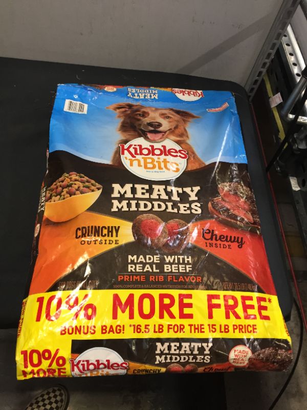 Photo 2 of  Kibbles 'n Bits Meaty Middles Prime Rib Flavor with Beef Adult Complete & Balanced Dry Dog Food - 15lbs exp - March 11/2022