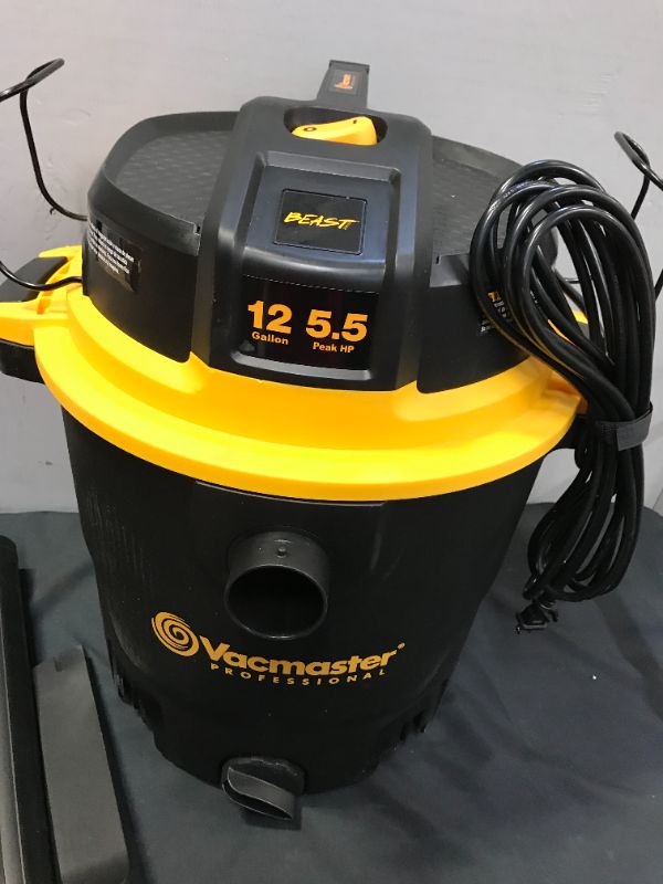 Photo 2 of Vacmaster Professional - Professional Wet/Dry Vac, 12 Gallon, Beast Series, 5.5 HP 2-1/2" Hose (VJH1211PF0201) , Black

