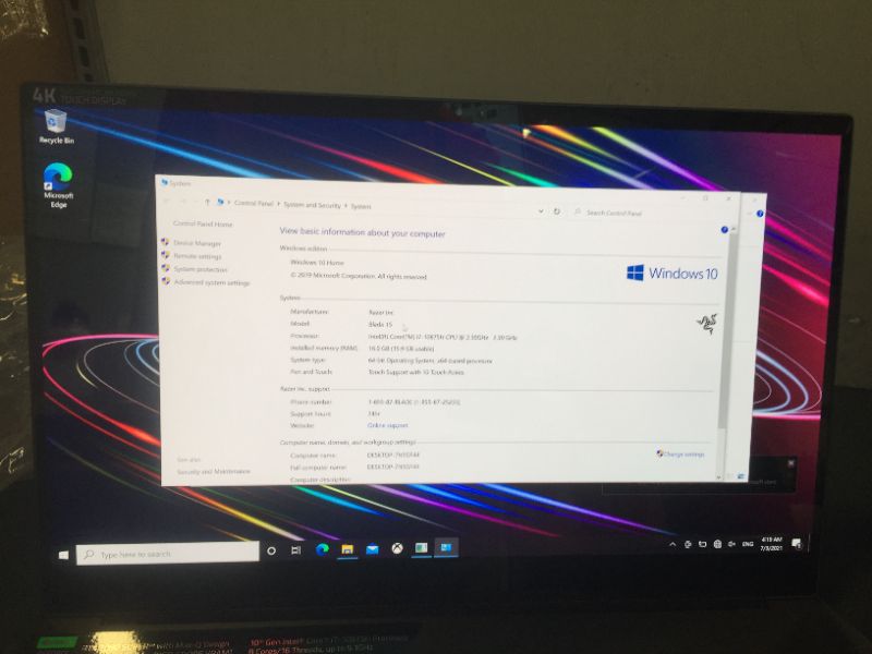 Photo 4 of Razer Blade 15 15.6in OLED Touch UHD 4K 60Hz GeForce RTX 2080 Max-Q (Renewed)
NO PASSWORD - PREVIOUSLY USED - FACTORY RESET