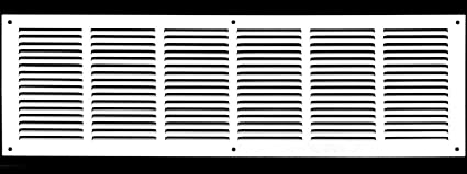 Photo 1 of 30"w X 8"h Steel Return Air Grilles - Sidewall and Ceiling - HVAC Duct Cover - White