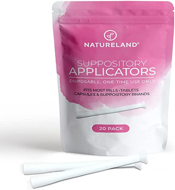 Photo 1 of [20 Pack] Natureland Vaginal Suppository Applicators for Women, Designed in USA, Soft Tip Auxiliary Tool for Pills, Boric Acid, and pH Balance Tablet Suppositories, Individually Wrapped MISSING 2, PACKAGED OPENED 