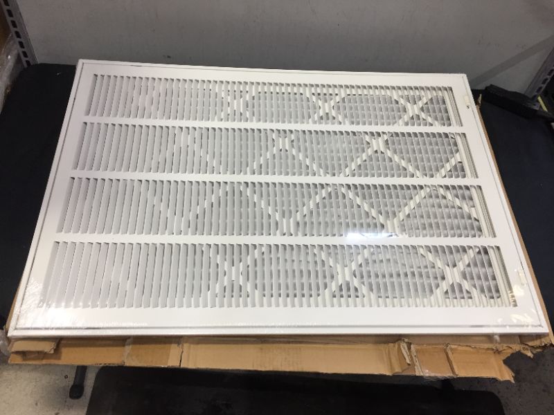 Photo 1 of 20" X 30" Return Air Filter Grille - Filter Included - Easy Plastic Tabs for Removable Face/Door - HVAC Vent Duct Cover - White [Outer Dimensions: 21.75w X 31.75h]
MINOR DAMAGES TO BOX DUE TO EXPOSURE