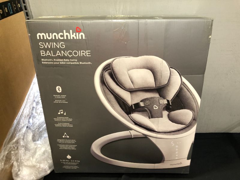 Photo 2 of Munchkin Bluetooth Enabled Lightweight Baby Swing with Remote Control