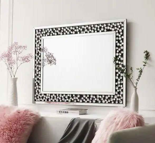 Photo 2 of 39 in. x 28 in. Rectangle Frameless Beveled Glass Modern Decoration Mirror
