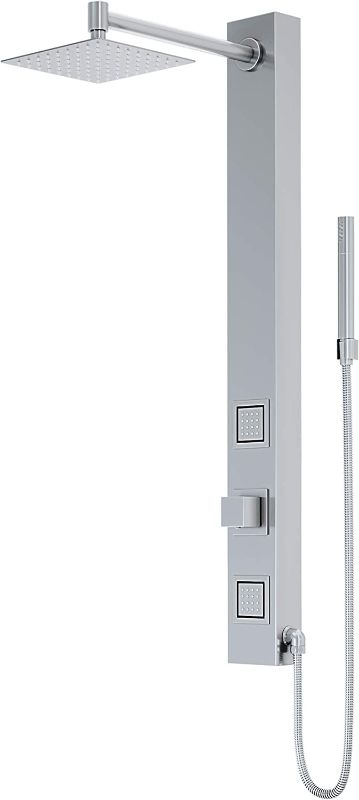 Photo 1 of  VIGO VG08014ST Orchid 4.0" L -2.38" W -39.38" H Retro-Fit Shower Massage Panel 2 -Jet High Pressure Shower System with Knob Handle Control Type, Brass Hardware in Stainless Steel Finish
