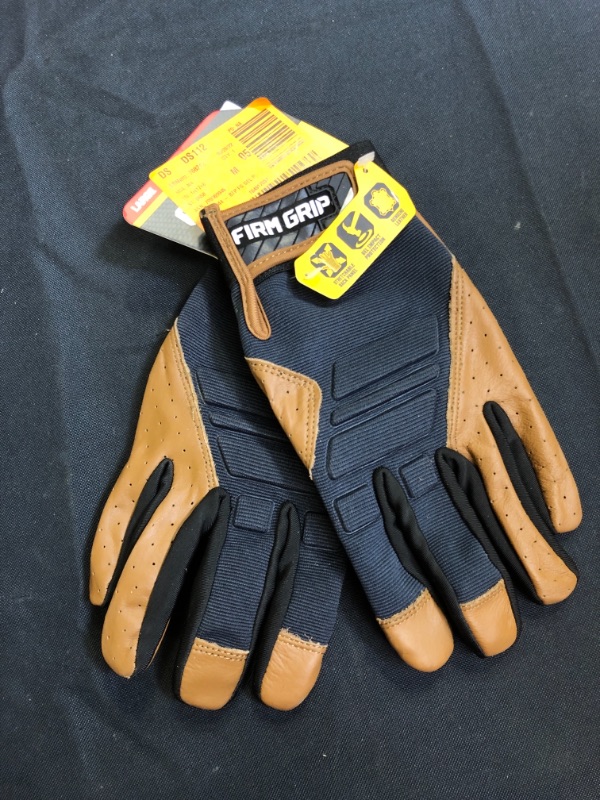 Photo 2 of Firm Grip Gel Pro Hybrid Large Glove (1-Pair), Brown
