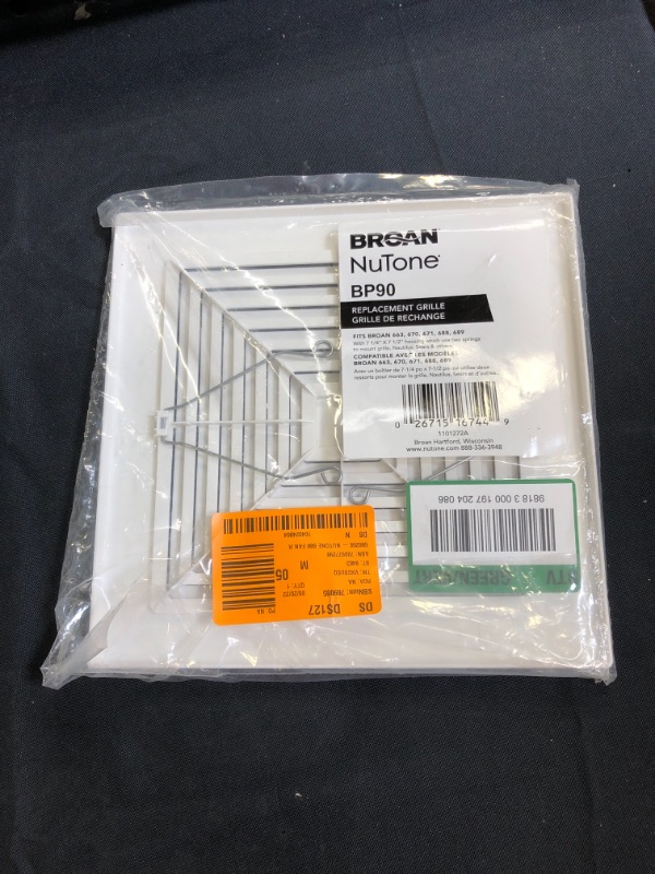 Photo 2 of Broan-NuTone Replacement Grille for 688 Bathroom Exhaust Fan, White
