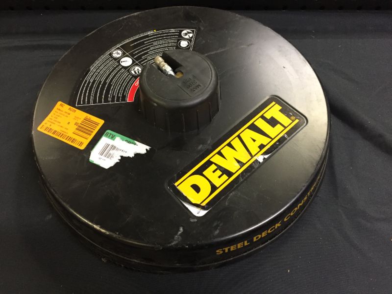 Photo 2 of DEWALT Universal 18 in. Surface Cleaner for Cold Water Pressure Washers Rated up to 3700 PSI
(dirt and scratches on item from prior use, unable to test)