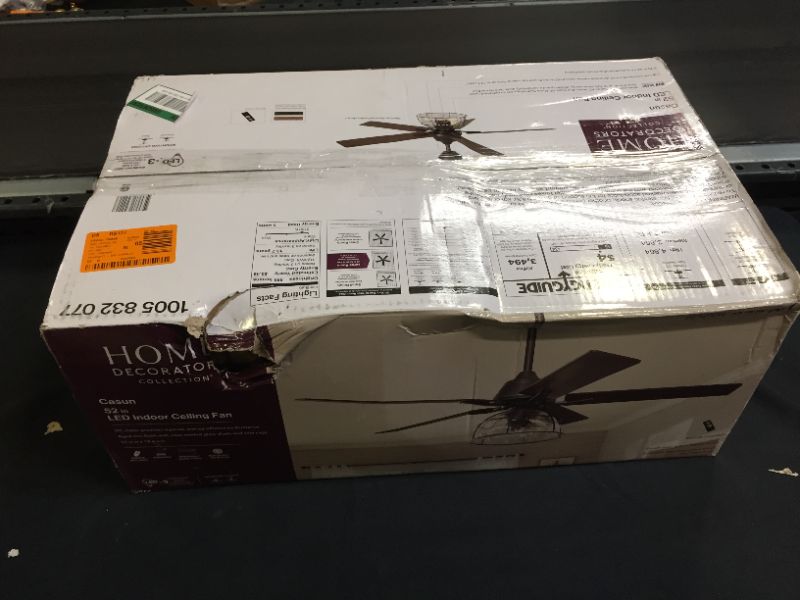 Photo 1 of Casun 52 in. LED Indoor Aged Iron Ceiling Fan with Remote Control and Light Kit (ITEM LOOKS LIKE BOX WAS OPENED AND RUN THRU BUT BLADES IS STILL FACTORY SEALED)
