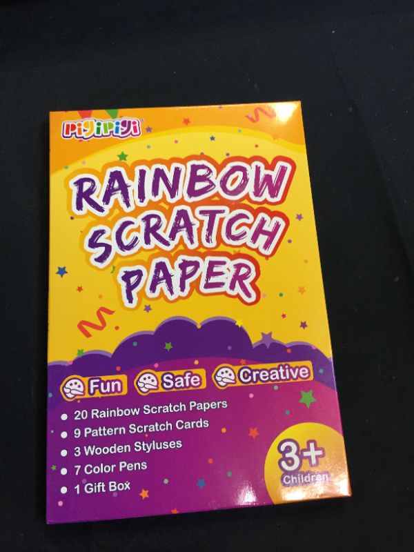 Photo 2 of Girls Art and Craft Gifts: 2 Styles Rainbow Scratch Off Paper Art Set for Kids Color Doodle Drawing Supply Kit Board Note Pad Pack Boys Teens for Party Halloween Birthday Activity Game Toy