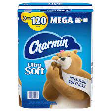 Photo 1 of Charmin Ultra Soft Toilet Paper, 30 Mega Rolls
(MINOR DAMAGES TO PACKAGING FROM EXPOSURE)