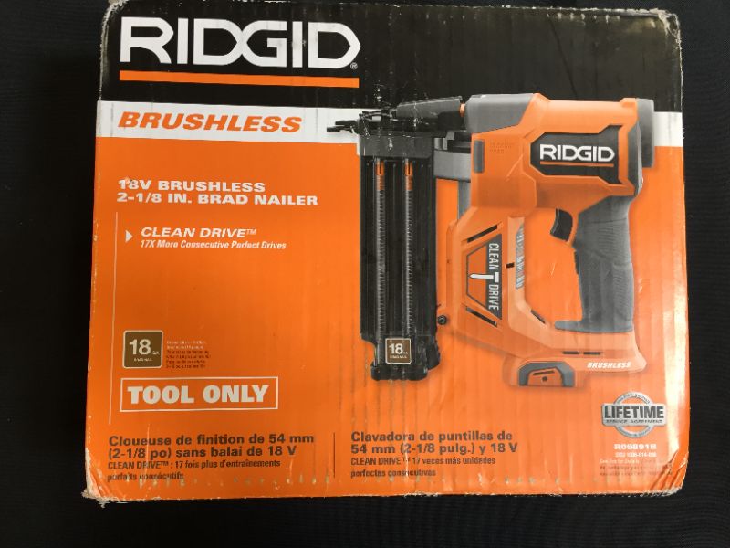 Photo 5 of 18V Brushless Cordless 18-Gauge 2-1/8 in. Brad Nailer (Tool Only) with CLEAN DRIVE Technology (DIRT AND SCRATCHES ON ITEM, UNABLE TO TEST)