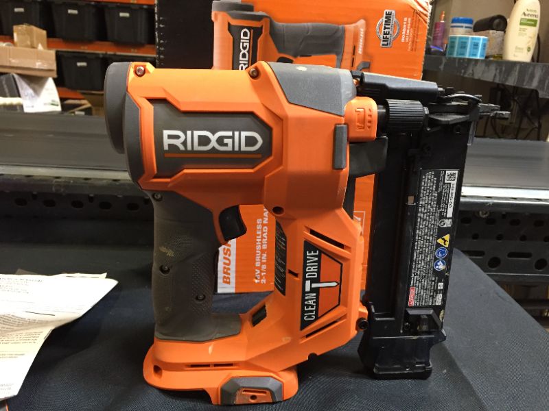 Photo 3 of 18V Brushless Cordless 18-Gauge 2-1/8 in. Brad Nailer (Tool Only) with CLEAN DRIVE Technology (DIRT AND SCRATCHES ON ITEM, UNABLE TO TEST)