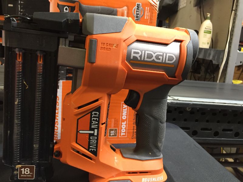 Photo 4 of 18V Brushless Cordless 18-Gauge 2-1/8 in. Brad Nailer (Tool Only) with CLEAN DRIVE Technology (DIRT AND SCRATCHES ON ITEM, UNABLE TO TEST)