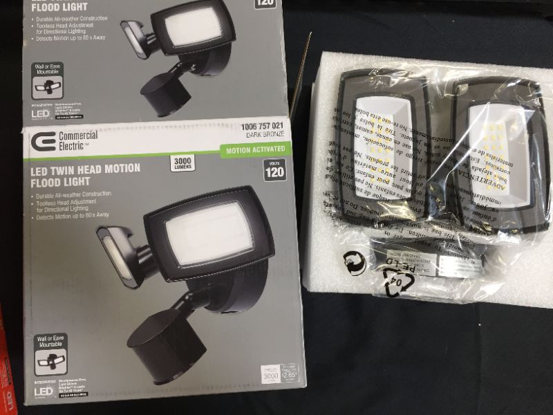 Photo 2 of 30-Watt Bronze Outdoor Integrated LED Twin Head Motion-Activated Flood Light, 3000 Lumens