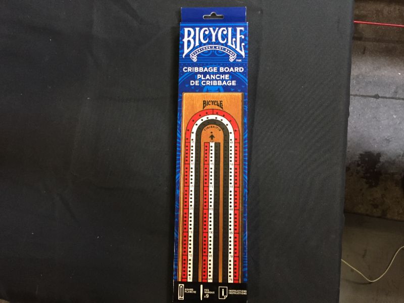 Photo 2 of Bicycle 3-Track Color Coded Wooden Cribbage Board Games