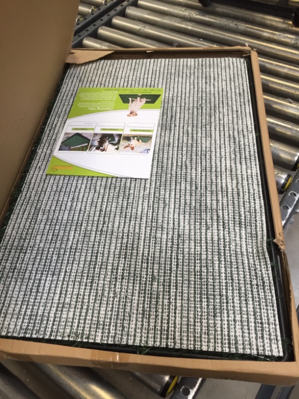 Photo 2 of LOOBANI Dog Indoor Potty Systems, Dog Grass Pad with Tray for Puppy Training, with 2 Packs Replacement Grass Pee Pad, Dog Turf Potty for Outdoor or Apartment 20 x 30