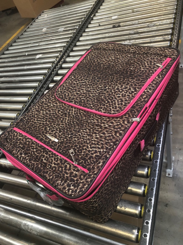 Photo 1 of 28'' AND 19'' SUITCASE LEOPARD PRINT BROWN/PINK