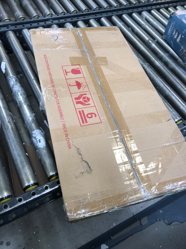 Photo 1 of WONSTART Decorative Window Mirror or Wall Decor, Rectangular Metal Wall Mirror for Living Room Bedroom Dining Room Hangs Horizontally or Vertically 30'' x 15'' (Black) Black-compound Geometry1 30'' x 15''