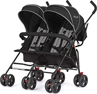 Photo 1 of Dream On Me Volgo Twin Umbrella Stroller, Black. Not in Original Box Packaging, Scratches and Scuffs. 
