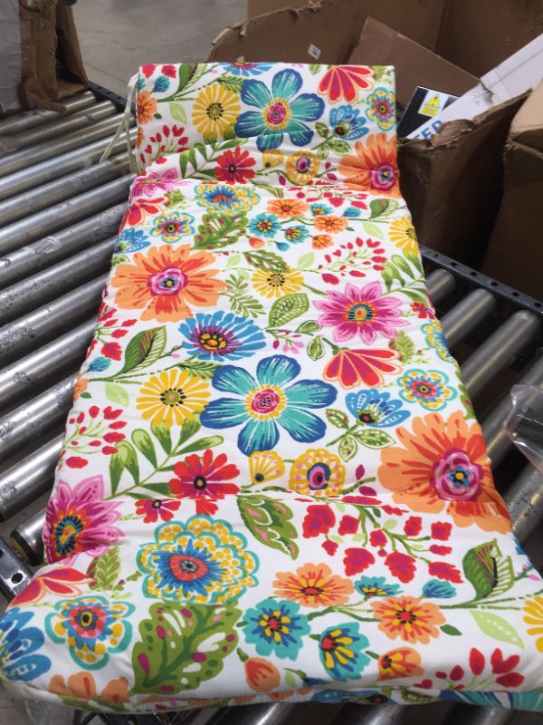 Photo 1 of 18x44inch Outdoor Patio Chair Cushion. Floral Design