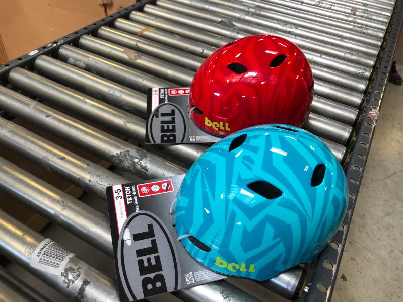 Photo 1 of pair of Bell Teton Toddler Bike Helmet
1 red and 1 blue 