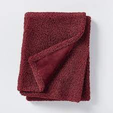 Photo 1 of CASE OF 4- Boucle With Plush Reverse Throw Blanket Burgundy - Target