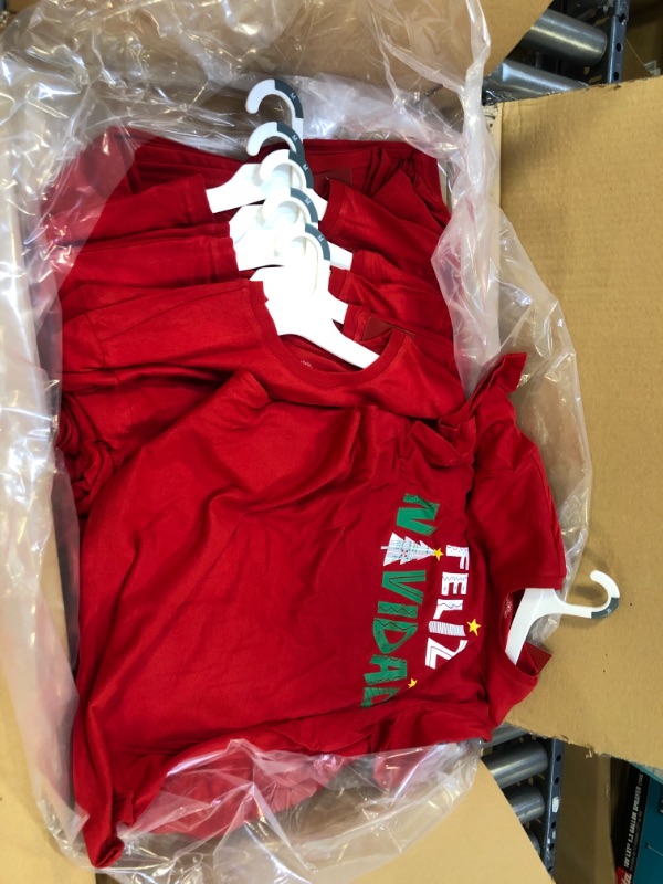 Photo 2 of CASE OF 6- MEDIUM Wondershop feliz navidad red holiday Christmas Tshirt