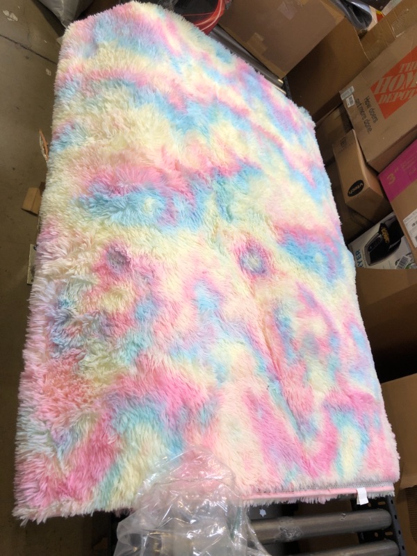 Photo 1 of 5X8ft TIE DYE FAUX FUR AREA RUG