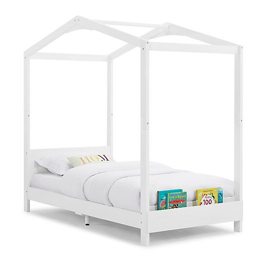 Photo 1 of Delta Children Poppy House Twin Platform Bed in Bianca White

