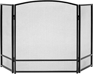 Photo 1 of Best Choice Products 47x29in 3-Panel Simple Steel Mesh Fireplace Screen, Fire Spark Guard Grate for Living Room Home Decor w/Rustic Worn Finish - Black

