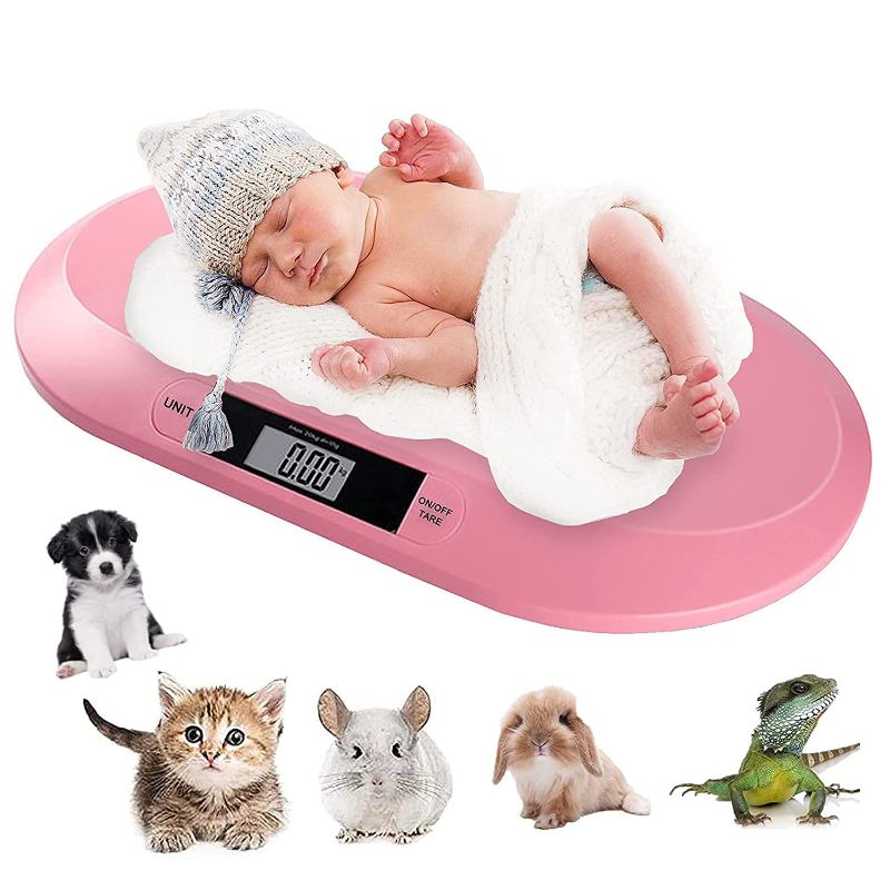 Photo 1 of Baby Scale, Toddler Scale, Pet Scale, Food Weight Mini Scale with Tape Measure, Digital Weighing Scale for Newborn Infant Toddler Cat Puppy Animals with Hold Function, Measure Height, Max:20kg
