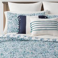 Photo 1 of Bancroft Reversible Paisley Print Comforter & Sheet Bedding Set Blue - Threshold™ QUEEN