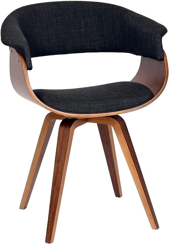 Photo 1 of Armen Living Summer Chair in Charcoal Fabric and Walnut Wood Finish, 31" x 25" x 22"
