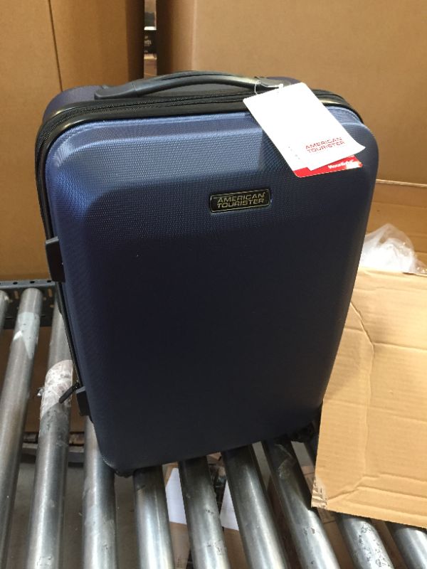 Photo 2 of American Tourister Moonlight Hardside Expandable Luggage with Spinner Wheels, Navy, Carry-On 21-Inch
