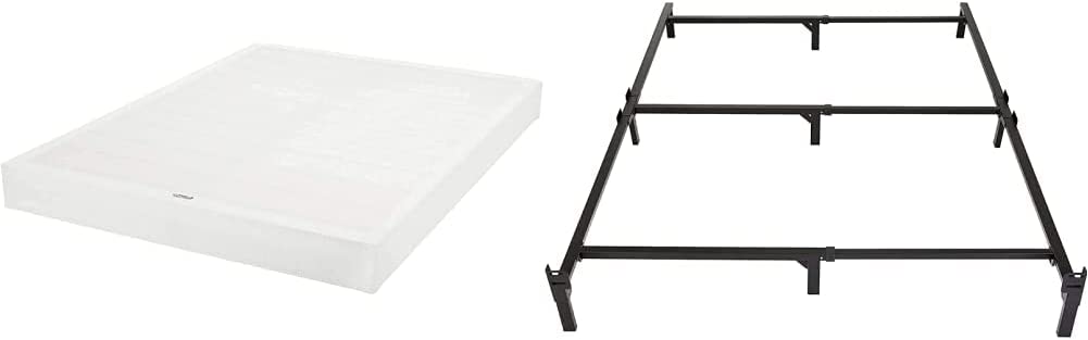 Photo 1 of Amazon Basics Smart Box Spring Bed Base, 7-Inch Mattress Foundation - Full Size, Tool-Free Easy Assembly & Metal Bed Frame, 9-Leg Base for Box Spring and Mattress - Full, 74.5 x 53.5-Inches

