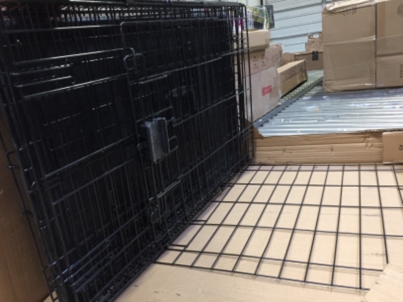 Photo 4 of Amazon Basics Foldable Metal Wire Dog Crate with Tray, Single or Double Door Styles
