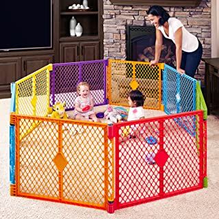 Photo 1 of Toddleroo By North States Superyard Colorplay 8 Panel Baby Play Yard, Made In USA: Safe Play Area Anywhere. Carrying Strap For Easy Travel. Freestanding. 34.4 Sq. Ft. Enclosure (26" Tall, Multicolor)
