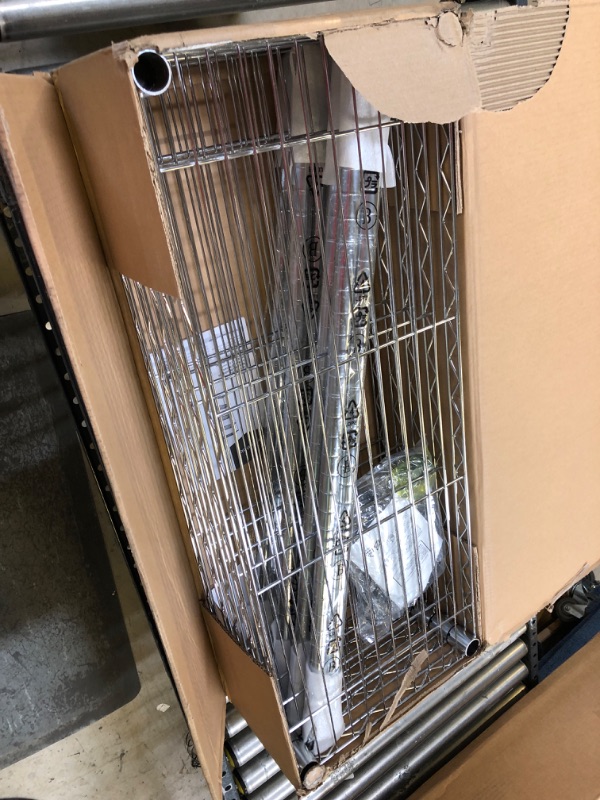 Photo 2 of Amazon Basics 5-Shelf Adjustable, Heavy Duty Storage Shelving Unit (350 lbs loading capacity per shelf), Steel Organizer Wire Rack, Chrome (36L x 14W x 72H)
