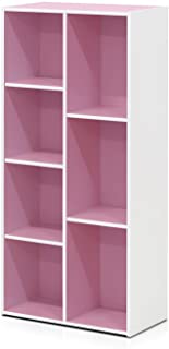 Photo 1 of Furinno 7-Cube Reversible Open Shelf, White/Pink 11048WH/PI