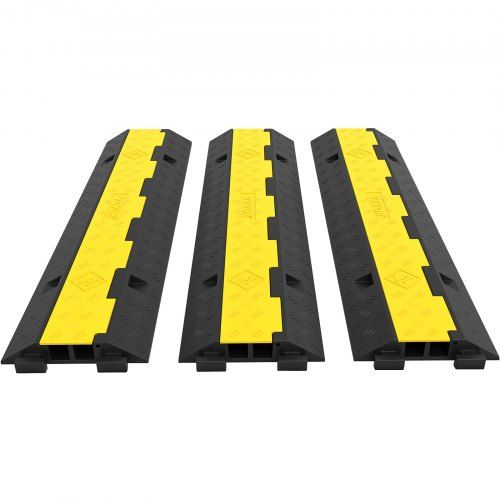 Photo 1 of 3 Pcs 2-Cable Rubber 40"x9.8"x2" Electrical Wire Cover Protector Ramp Snake Cord Vehicle
