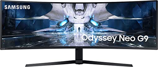 Photo 1 of SAMSUNG 49" Odyssey Neo G9 G95NA Gaming Monitor, 4K UHD Mini LED Display, Curved Screen, 240Hz, 1ms, G-Sync and FreeSync Premium Pro, LS49AG952NNXZA, White & Black. Screen has Internal Damaged. 
