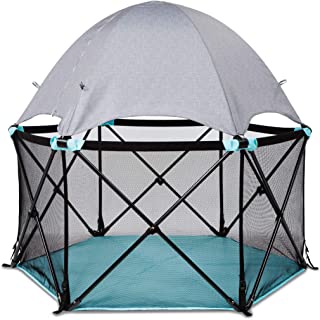 Photo 1 of Summer Pop ‘n Play Deluxe Ultimate Playard, Aqua Splash – Full Coverage Indoor/Outdoor Play Pen – Portable Playard with Fast, Easy and Compact Fold.  Box Packaging Damaged, item is moderate Use