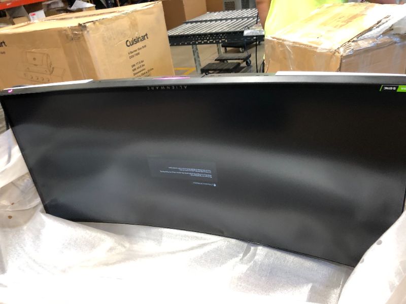 Photo 2 of Alienware 120Hz UltraWide Gaming Monitor 34 Inch Curved Monitor with WQHD (3440 x 1440) Anti-Glare Display, 2ms Response Time, Nvidia G-Sync, Lunar Light - AW3420DW. Missing Power Cord, Item is New