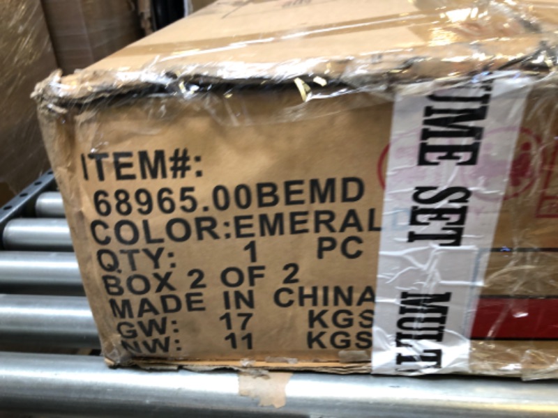 Photo 1 of Christopher Knight Home Matilda Modern Glam 3 Seater Velvet Sofa, Emerald Green + Silver--- PARTS ONLY-- SOFA BACK ONLY--
