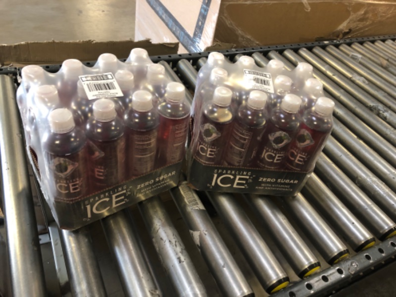 Photo 2 of 2 PACKS- Sparkling ICE, Black Raspberry Sparkling Water, Zero Sugar Flavored Water, with Vitamins and Antioxidants, Low Calorie Beverage, 17 fl oz Bottles (Pack of 12) 24 TOTAL BEST BY 14 JUNE 2022
