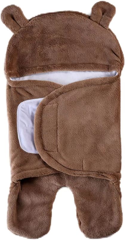Photo 4 of Baby Ultra Soft Plush Newborn Sleeping Wraps Bear Shaped Cute Warm Plush Receiving Blanket for Infants 0-6 Months (xm-bb-bw)
