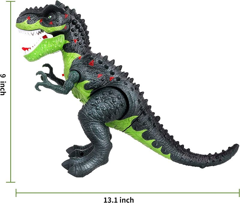 Photo 1 of FiGoal Electric T-Rex Dinosaur Toy with Simulated Fire LED Light Up Water Spray and Roaring Sound Walking Tyrannosaurus Toy for Kids and Toddlers
