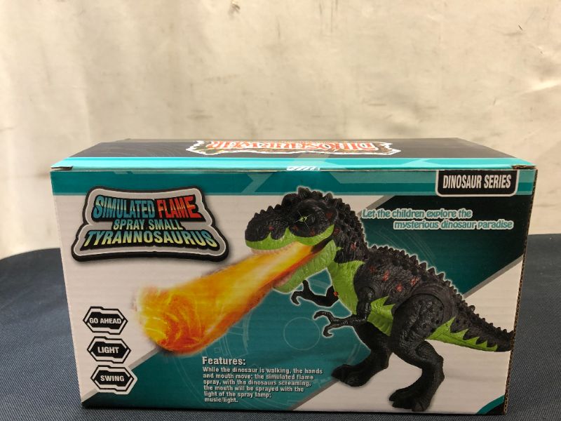 Photo 3 of FiGoal Electric T-Rex Dinosaur Toy with Simulated Fire LED Light Up Water Spray and Roaring Sound Walking Tyrannosaurus Toy for Kids and Toddlers
