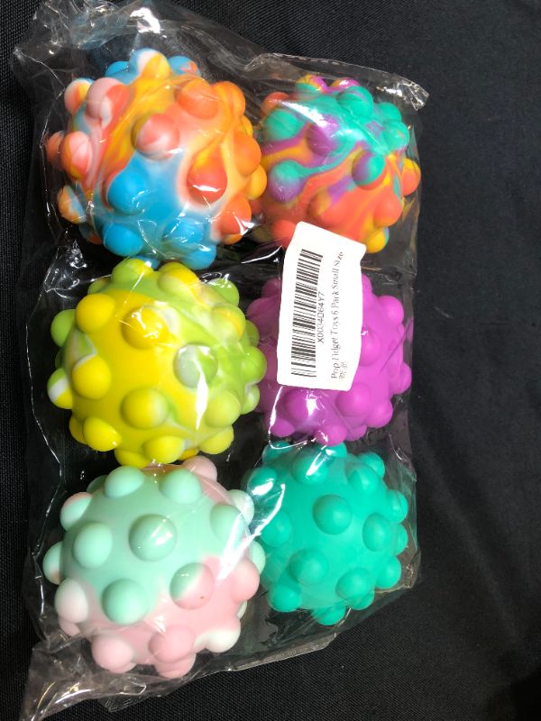Photo 2 of 6 Pack Pop Ball Push Bubble Fidget Toys Silicone Sensory Toys, 3D Ball Squeeze Squishy Balls Fingertip Toys, Anxiety Stress Reliever Sensory Game Balls Push Bubble Pop Small 6cm
